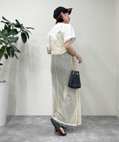 ラメメッシュキャミワンピース