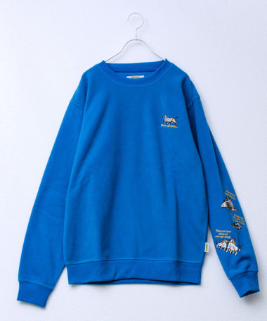 【FREDYMAC/フレディマック】ユニセックス アニマルお化け刺繍フリースクルーネック