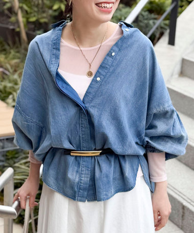 シアーデニムドルマンシャツ