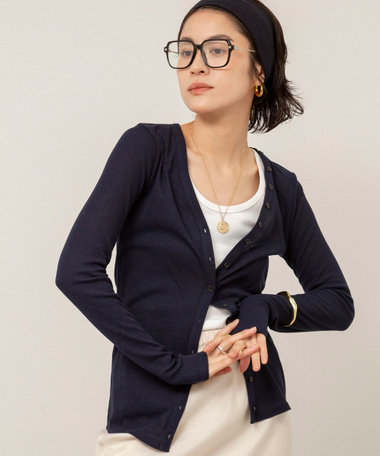 【MAQWEL/マクウェル】ウォッシャブルリブカーディガン