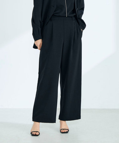 【セットアップ対応】パウダリーツイルイージーセミワイドパンツ