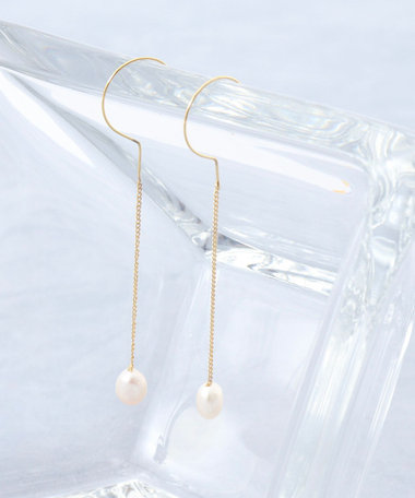 【grâce grace/グラスグラス】ハテナスウィングパールピアス