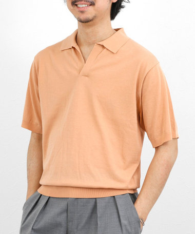 強撚シルクコットン 成型スキッパーニットポロ 26SS / ウォッシャブル