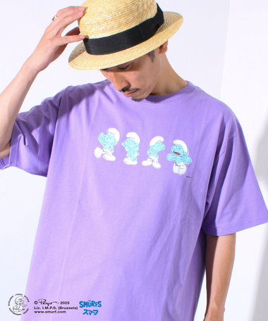 ［WEB限定 TIME SALE！］表情連続プリント スマーフ フロントTシャツ➁