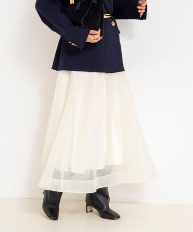 ウォッシャブルオーガンジーフレアスカート