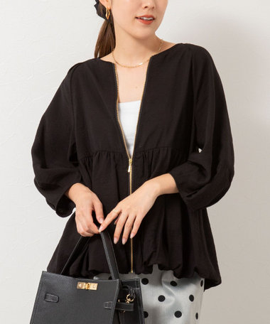 【2023ss】スローブイエナ リバー ノーカラーブルゾン ジャケット ネイビー OUTLET | WOMENS ブルゾン/ジャケット