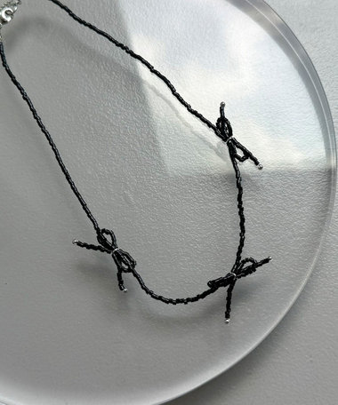 ビーズ3リボンアジャストチョーカー