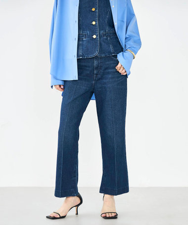 【RM denim】スリットクロップドセンタープレスデニム