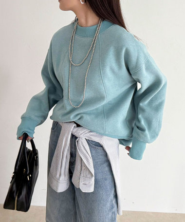 両面起毛モックネックスウェットプルオーバー