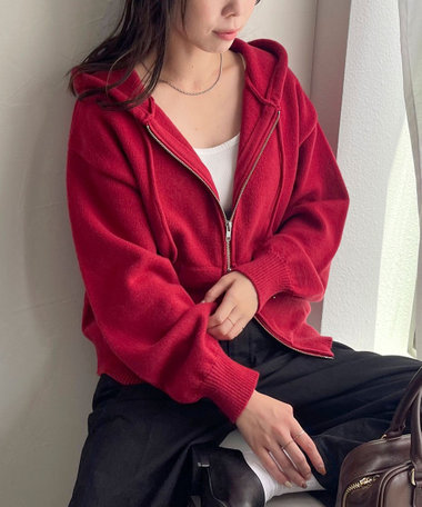 フードニットZIPパーカー