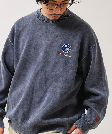 【BOYエンブレム刺繍】Wフェイス フェードプルオーバーニット