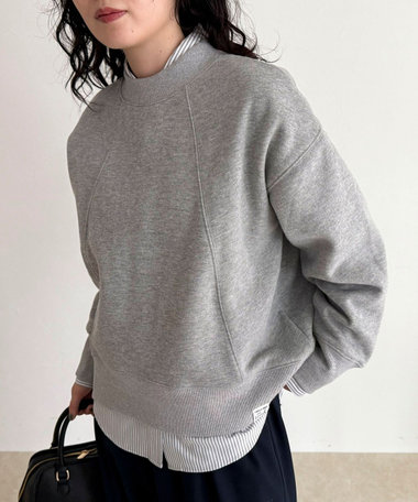 両面起毛モックネックスウェットプルオーバー