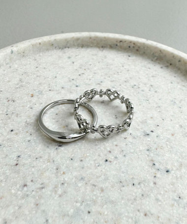 ハートチェーン２連リング