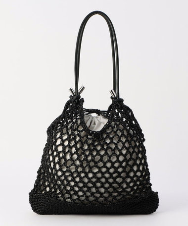 メタリックコードメッシュ編みトートバッグ