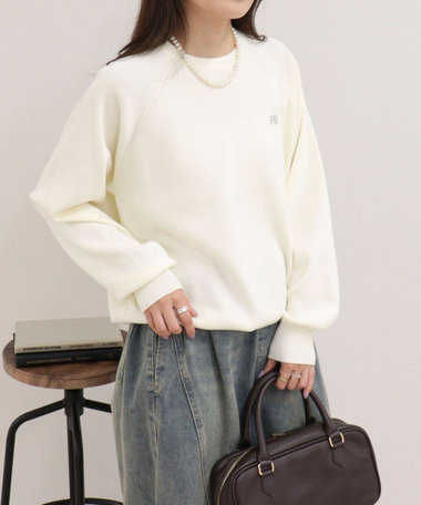 FR刺しゅうドロストスウェットニット