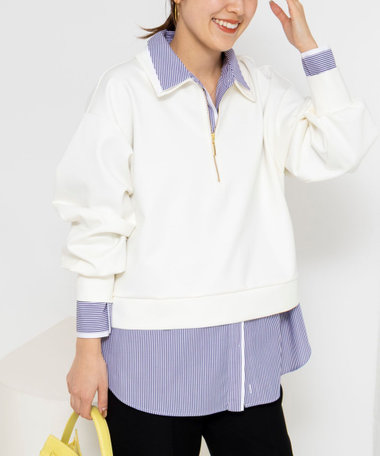 ウォッシャブルダンボール襟付きプルオーバー