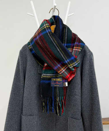 【TWEED MILL/ツイードミル】ウールチェックストール48