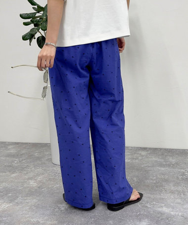 【セットアップ着用可能】ドット刺繍イージーパンツ