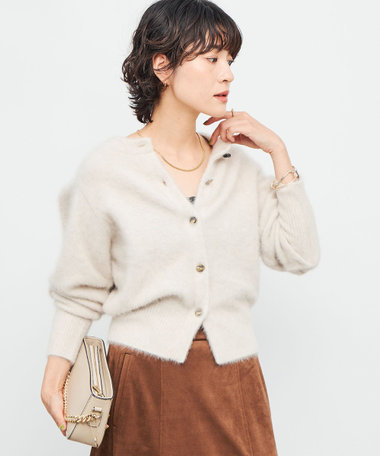 ノーリーズ Nolley's 24AW プレミアムヘアリークロップドクルーネックカーディガン ニット ウール 38 ベージュ /MI ■OS レディース プレミアムヘアリークロップドクルーネックカーディガンのご紹介