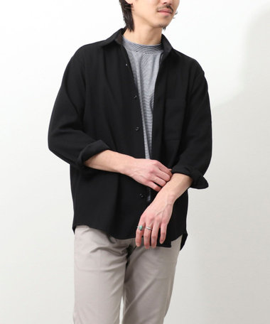 メランジカノコ　レギュラーカラーシャツブルゾン