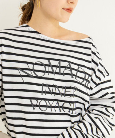 【WEB限定】ウォッシャブルボーダープリントロンTee