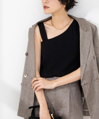 【追加】◇【WEB限定】アシンメトリーカップ付きタンクトップ