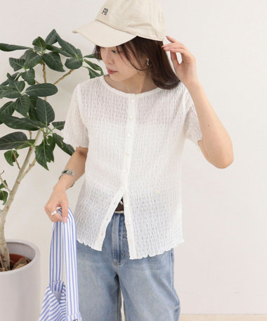 ポコポコ前開きプルオーバーカットソー