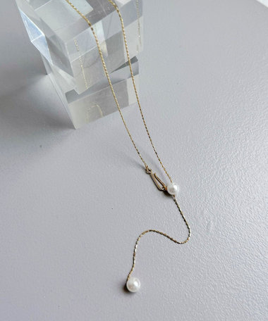 パールアジャストフックロングネックレス