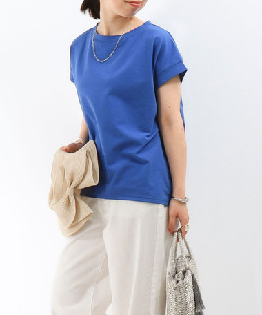 ［WEB限定 SPECIAL SALE！］マチ付デザイン袖麻調カットT