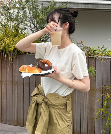 【GEVACO/ゲバコ】ピグメント天竺コンパクトポケ付きTシャツ