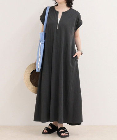 ［FREDY＆GLOSTER限定 TIME SALE！］ハイゲージハーフZIPワンピース