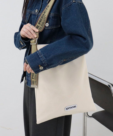【OUTDOOR PRODUCTS 】ジャガードロゴテープワンショルトートバッグ