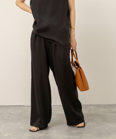 《セットアップ対応》【MAQWEL/マクウェル】ウォッシャブルサテンパンツ