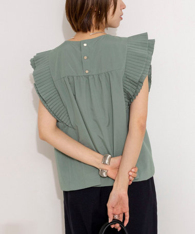 ウォッシャブル高機能袖プリーツブラウス