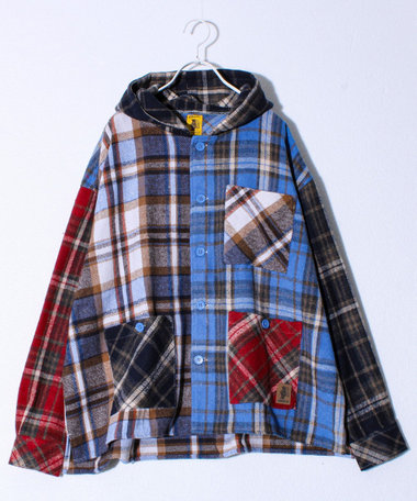 【COBMASTER/コブマスター】起毛ネルチェック フーディシャツ