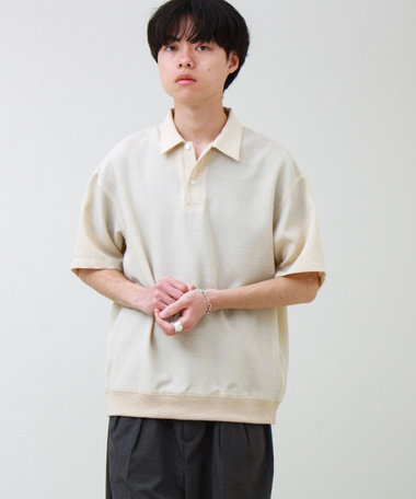 【セットアップ対応】リネンライクキャンバスポロ