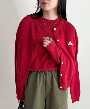 【GEVACO/ゲバコ】別注コットンラウンドネックカーデ