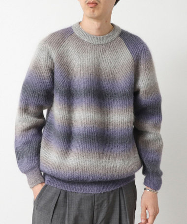 【BATONER/バトナー】KASURI DYE SIGNATURE CREW NECK カスリ染め シグネチャー クルーネックニット