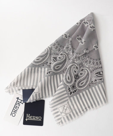 《HERNO》PAISLEY PRINT SCARF ペイズリープリント コットンスカーフ 26SS