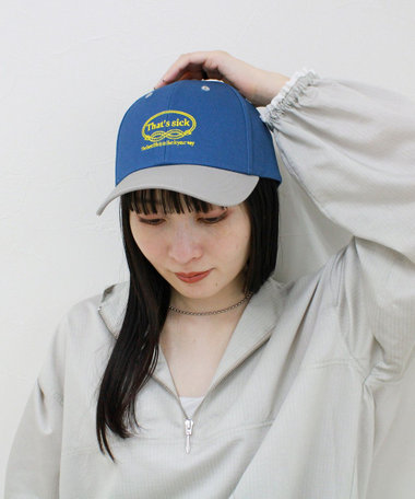 バイカラー刺繍キャップ