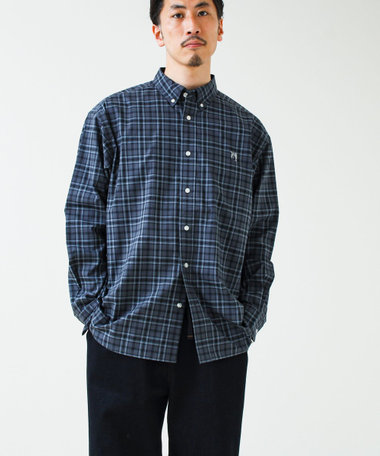 【BOY ASTLAD刺繍】ボタンダウンシャツ ストライプ/チェック