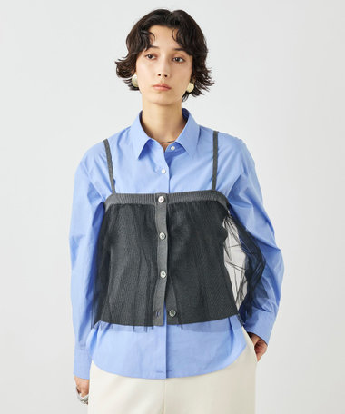 《手洗い可能》チュールリブビスチェ