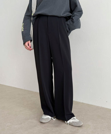 【オン・オフ対応/高身長サイズあり】とろみツイルタックスラックス