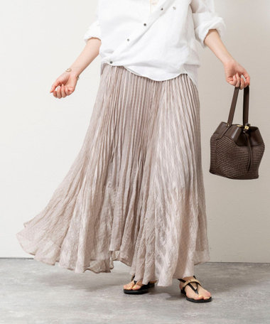 【WEB限定】ウォッシャブルシアーチェックプリーツスカート