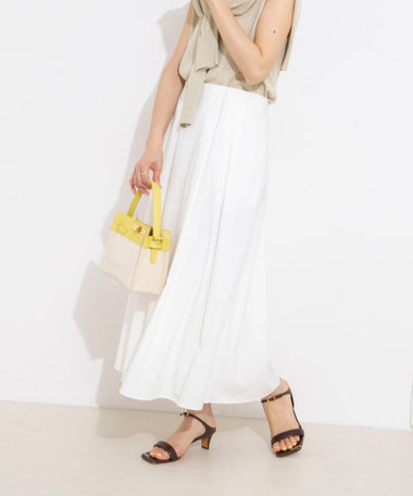 【一部WEB限定色アイテム】ウォッシャブル高機能タックフレアースカート