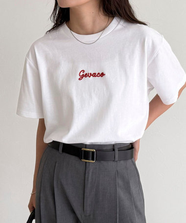 ［WEB限定 SPECIAL PRICE！］【GEVACO/ゲバコ】ワンポイントロゴチェーン刺繍半袖Tシャツ