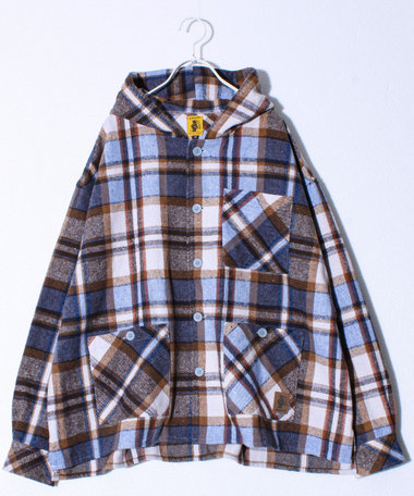 【COBMASTER/コブマスター】起毛ネルチェック フーディシャツ