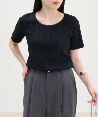 ランダムテレコ5分袖Tシャツ