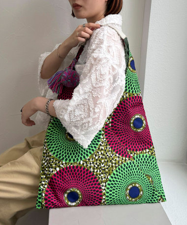 アフリカン柄三角ワンショルトート（4-0564-2-32-108）｜fredy