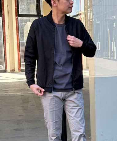 ジオ柄ジャガード リブブルゾン